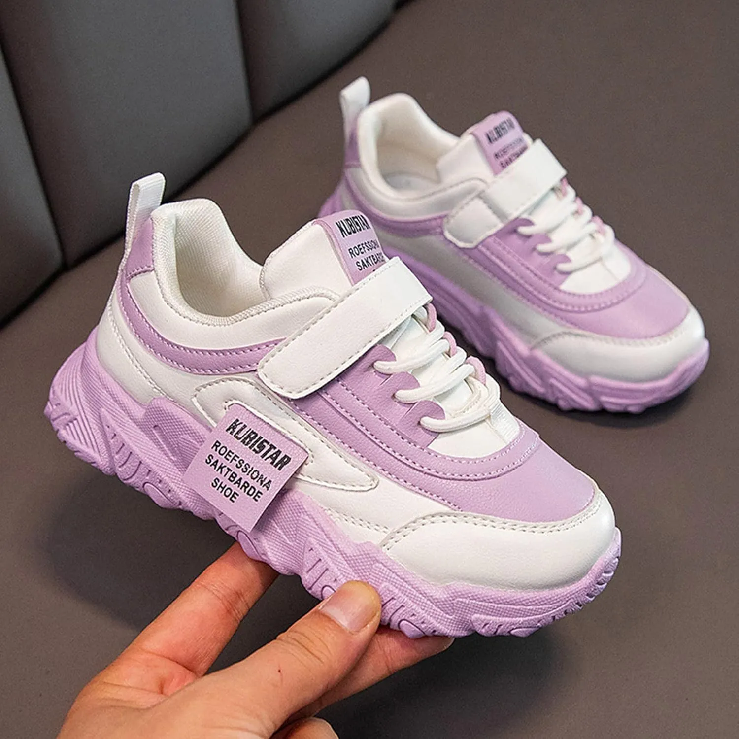 Boys Sneakers 3-13 Years Children Boys Girls Fashion Sneaker Thick Sole Non Slip Lace Up Sports Shoes Beach Shoes