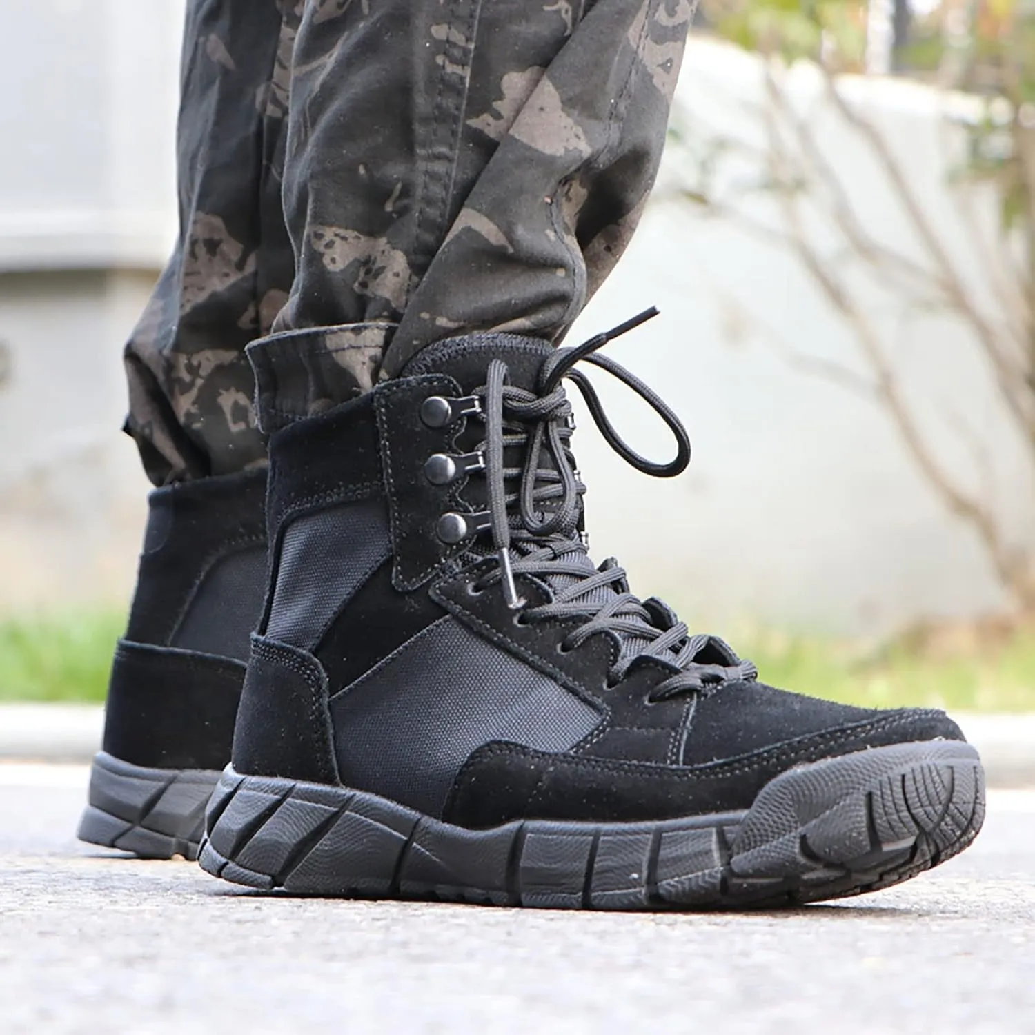 Men Desert Tactical Military Boots, Spring and Fall Outdoor Durable Rubber Non-slip Sole Desert Boots, Lace-up Lightweight Waterproof Breathable Work Boots