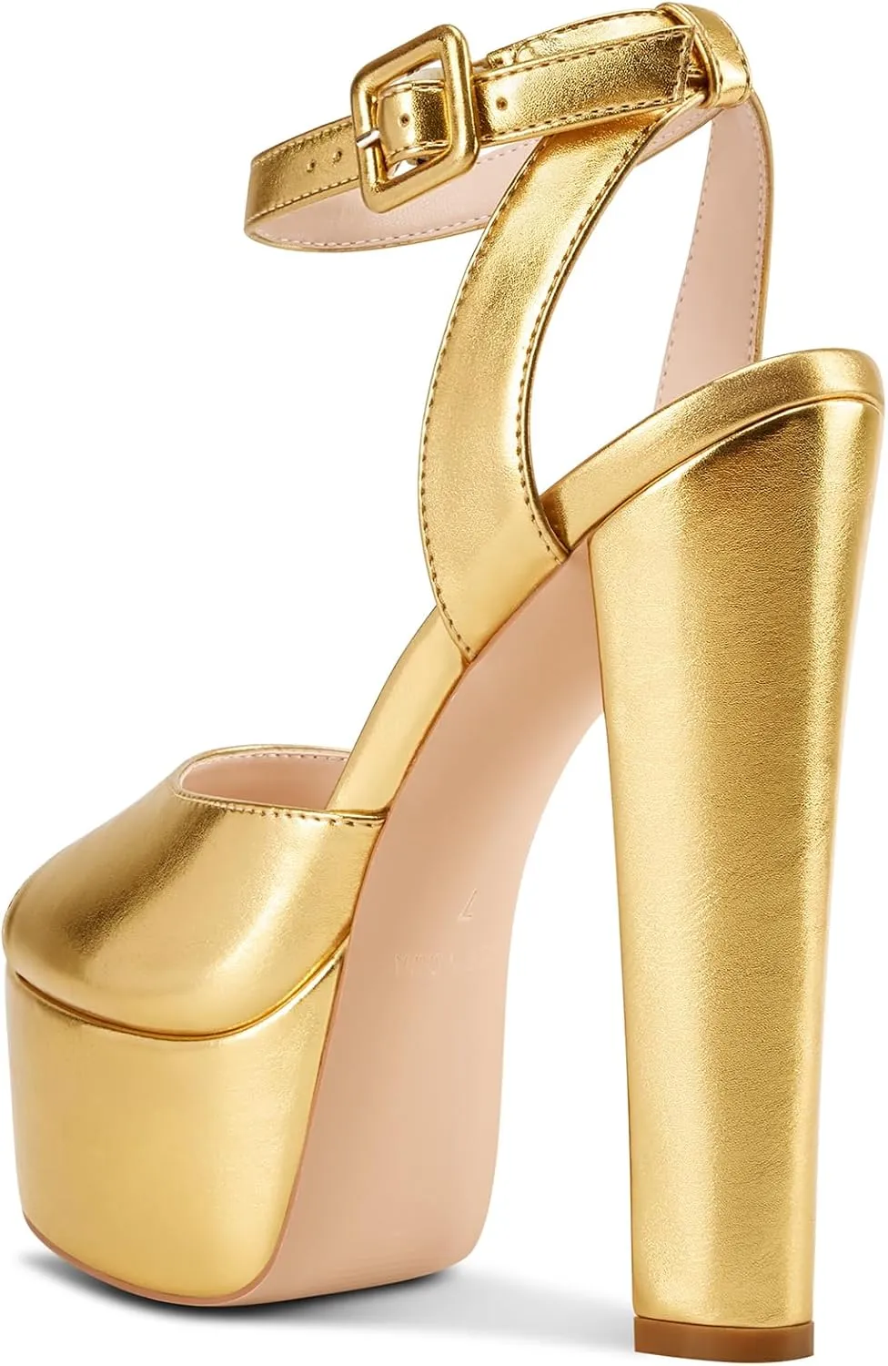 NobleOnly Platform Heels for Women Platform Sandals Chunky Heel Peep Open Toe Ankle Strap Sandals Wedding Party Prom Shoes 5.9 Inches Heels