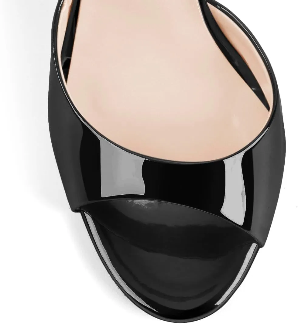 onlymaker Women's Fashion Peep Toe Ankle Sandals Cross Buckle Strap Sexy Open-back Stiletto High Heel Sandals
