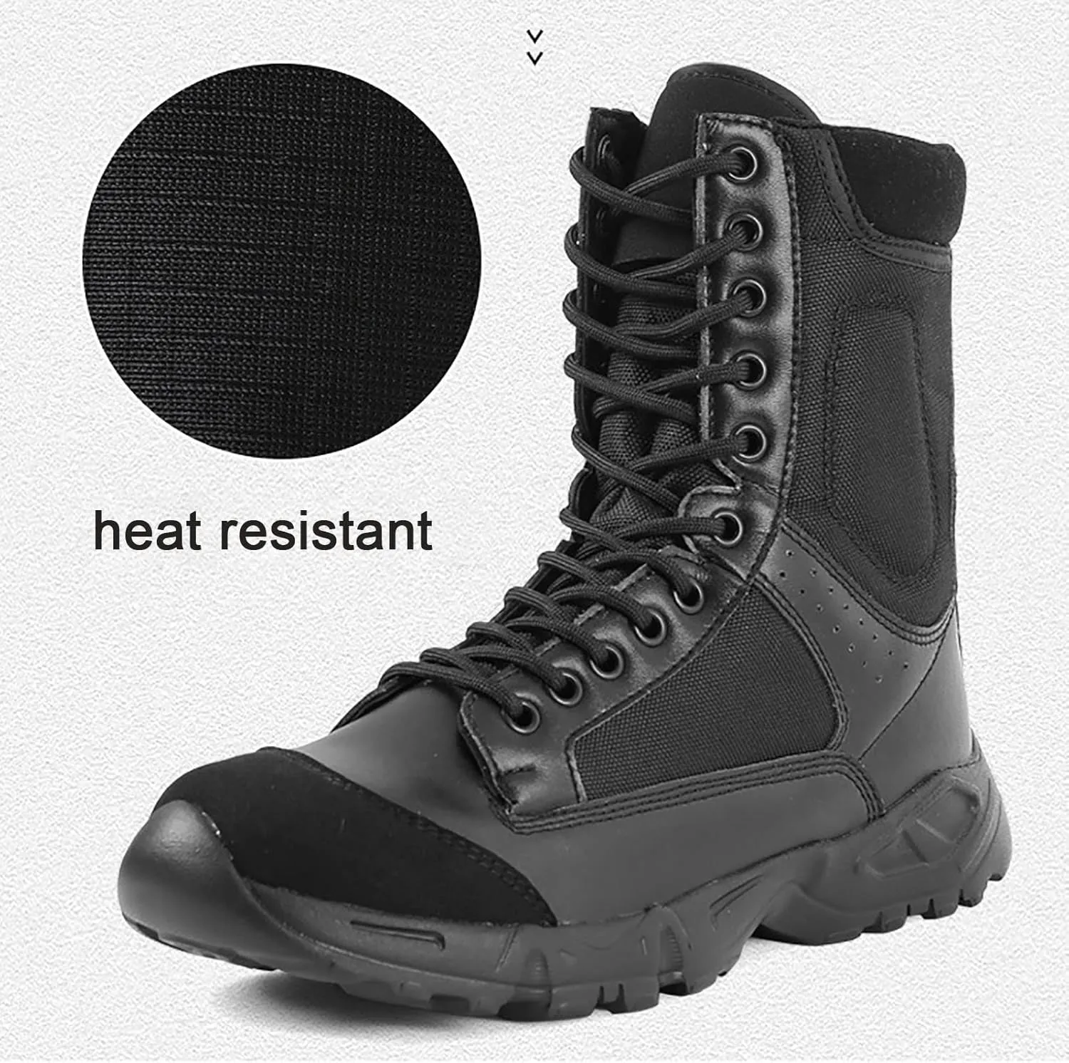 Outdoor Men's Tactical Military Boots, Durable Rubber Non-slip Sole Trekking and Desert Boots, Lace-up Sports Lightweight Waterproof Breathable Work Boots