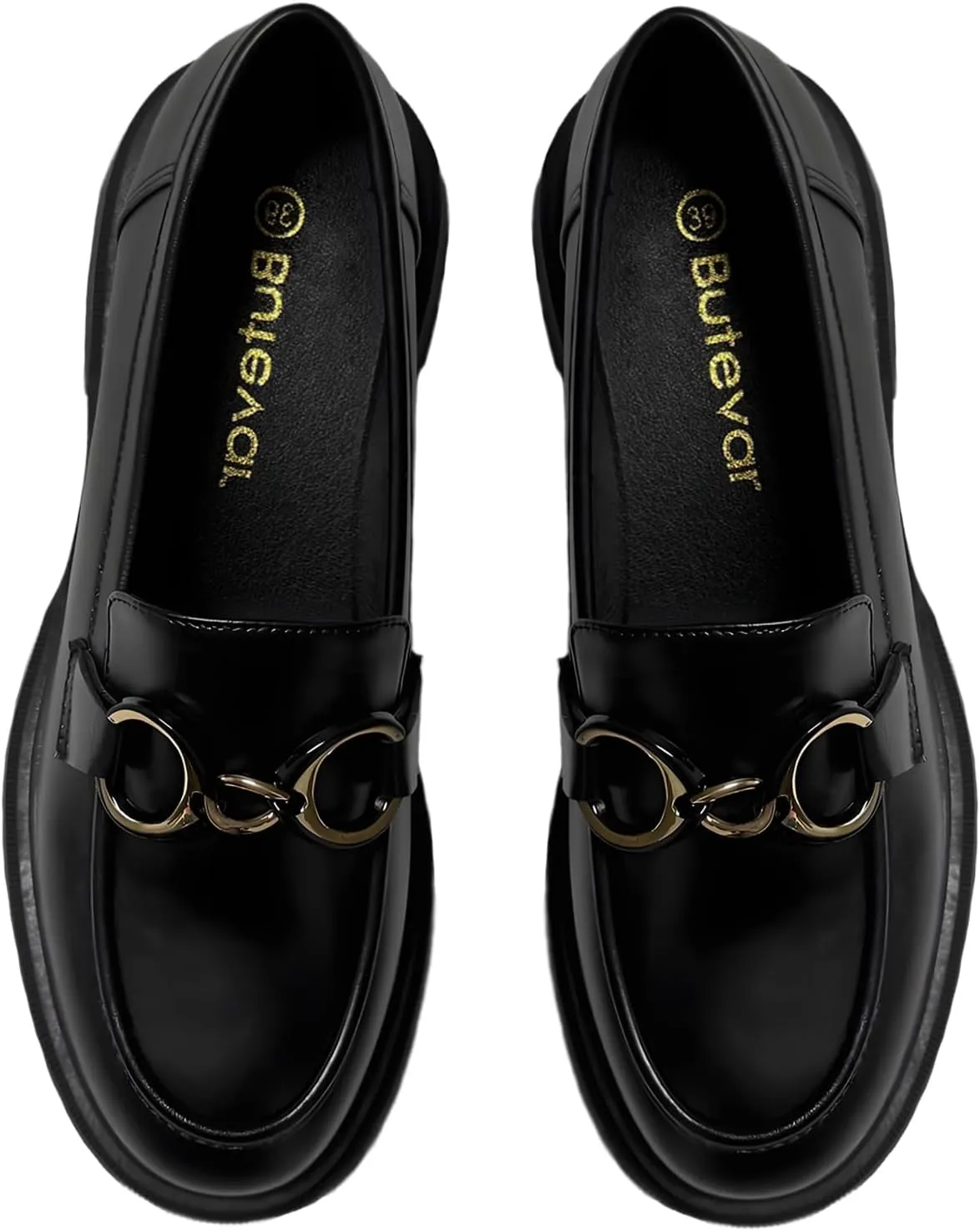 Women's Chunky Loafers Comfortable Slip-On Platform Casual Dressy Business Shoes